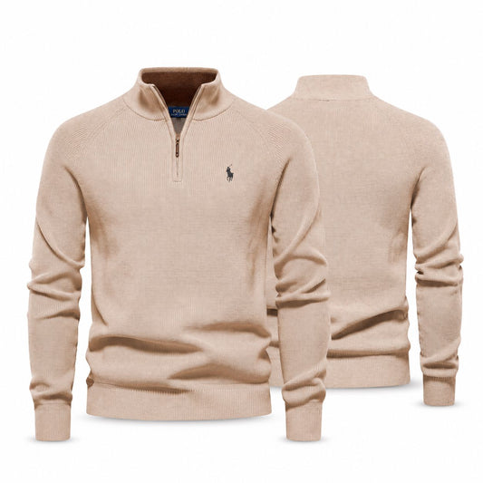 Ralph Lauren Zip Cable-Knit Wool Sweater