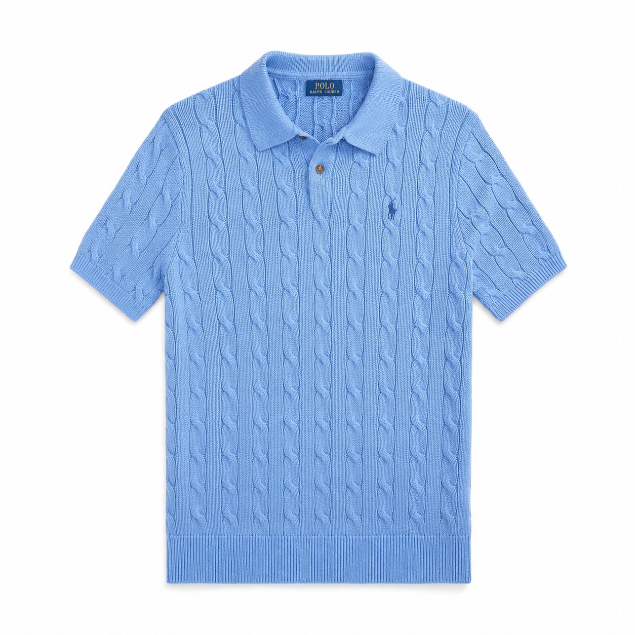 Ralph Lauren Cable-Knit Cotton Polo Sweater