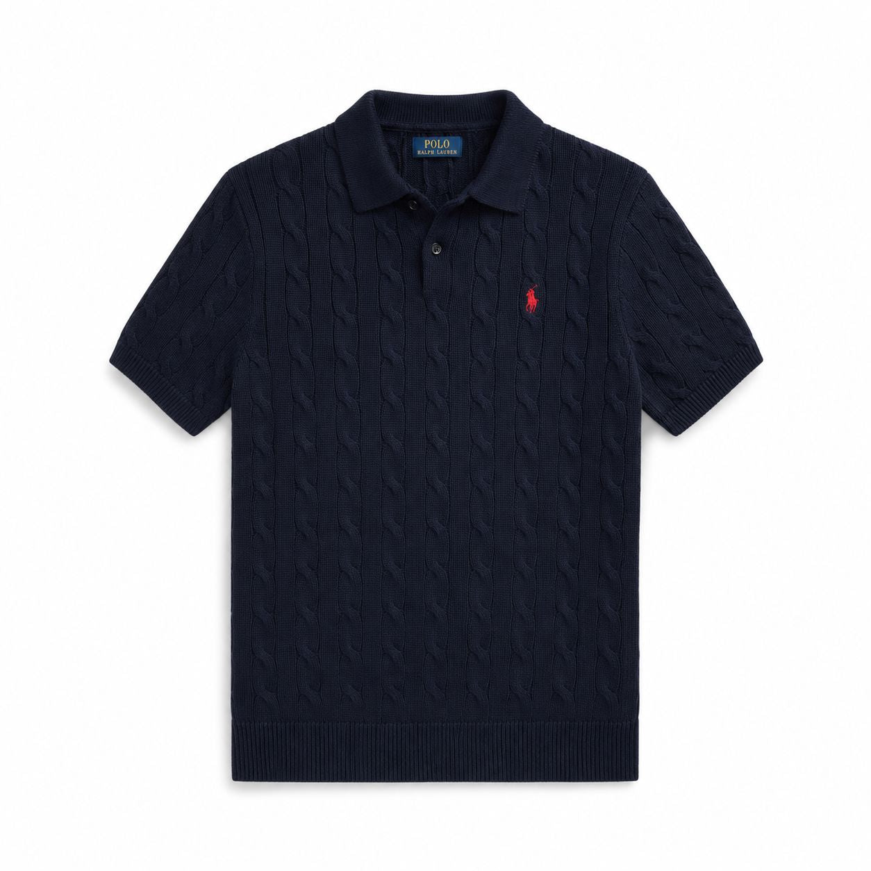 Ralph Lauren Cable-Knit Cotton Polo Sweater