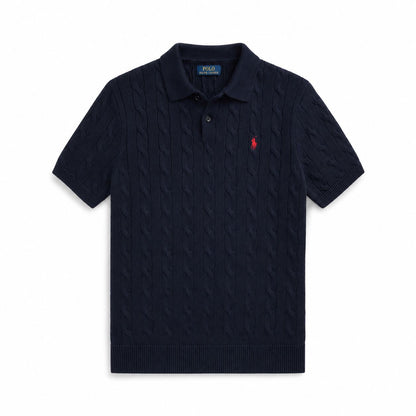 Ralph Lauren Cable-Knit Cotton Polo Sweater