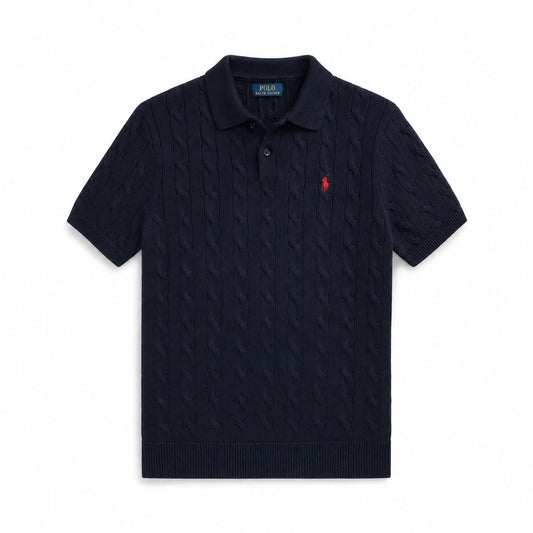 Ralph Lauren Cable-Knit Cotton Polo Sweater