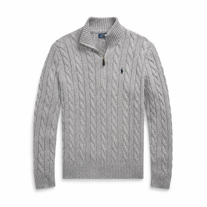 Ralph Lauren Chunky Cable-Knit Cotton Quarter-Zip Sweater