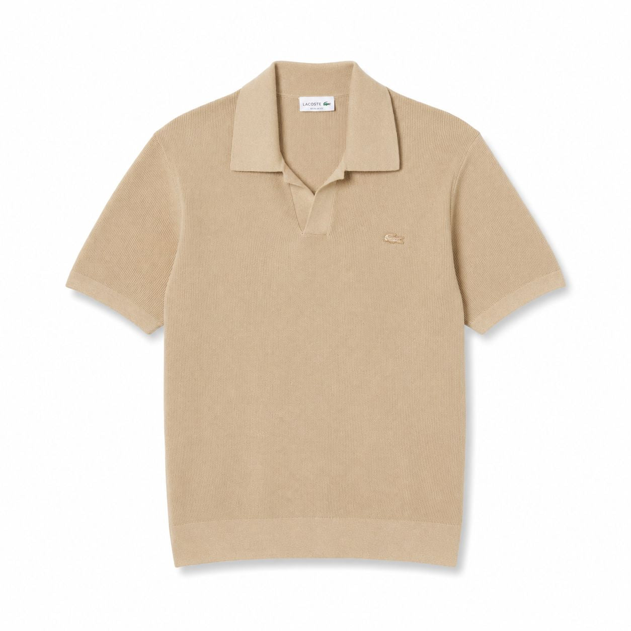 Lacoste Cotton-Blend Open-Collar Polo Sweater