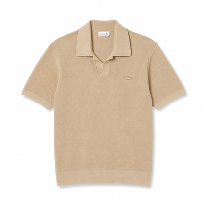 Lacoste Cotton-Blend Open-Collar Polo Sweater