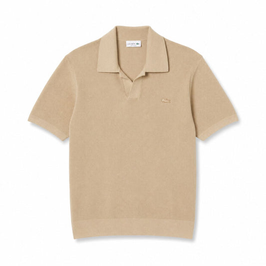 Lacoste Cotton-Blend Open-Collar Polo Sweater