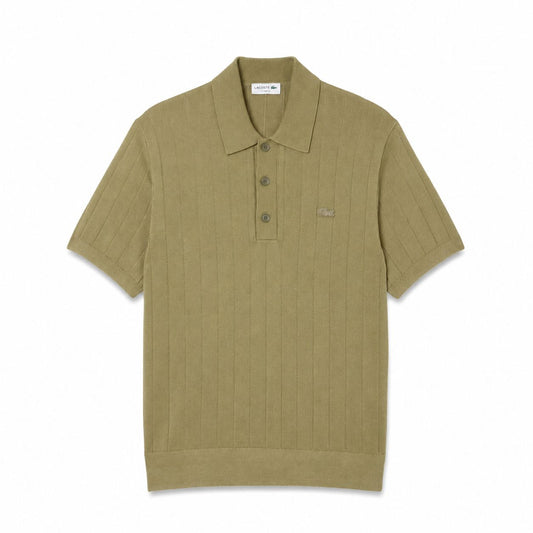Lacoste Ribbed Knit Polo Collar Sweater