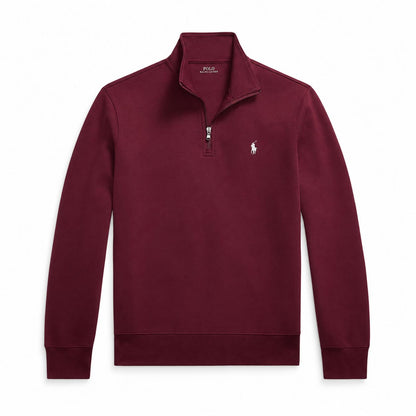 Ralph Lauren Double-Knit Mock Neck Quarter-Zip Pullover