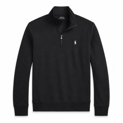 Ralph Lauren Double-Knit Mock Neck Quarter-Zip Pullover