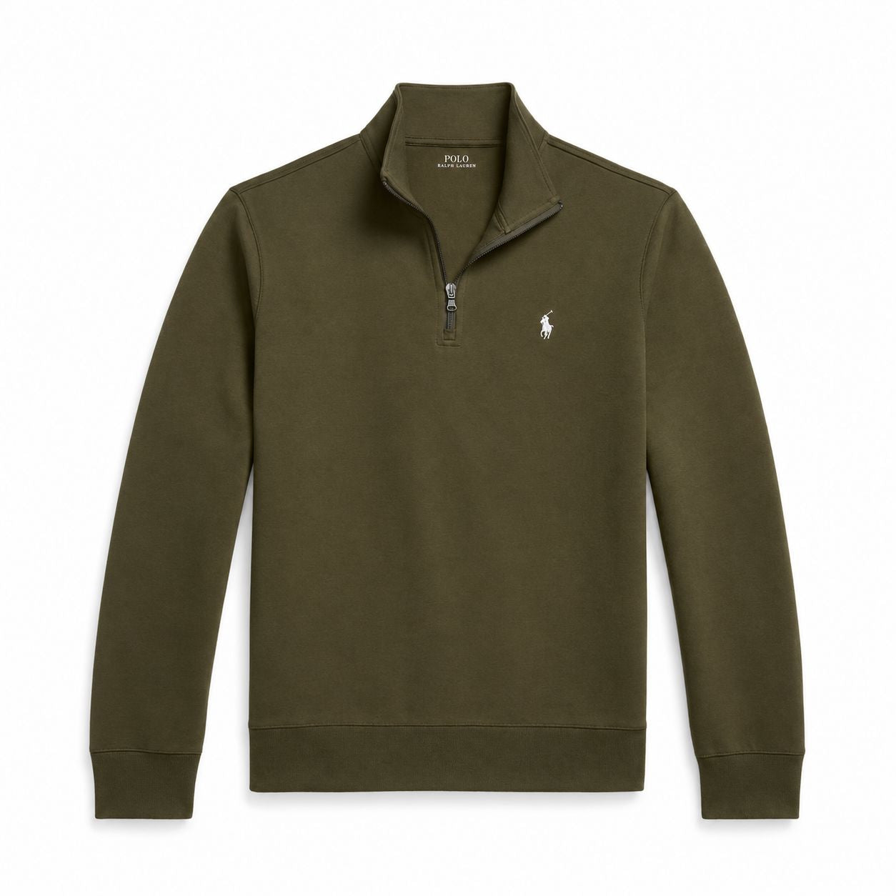 Ralph Lauren Double-Knit Mock Neck Quarter-Zip Pullover