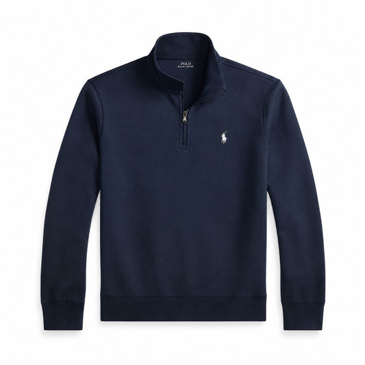 Ralph Lauren Double-Knit Mock Neck Quarter-Zip Pullover