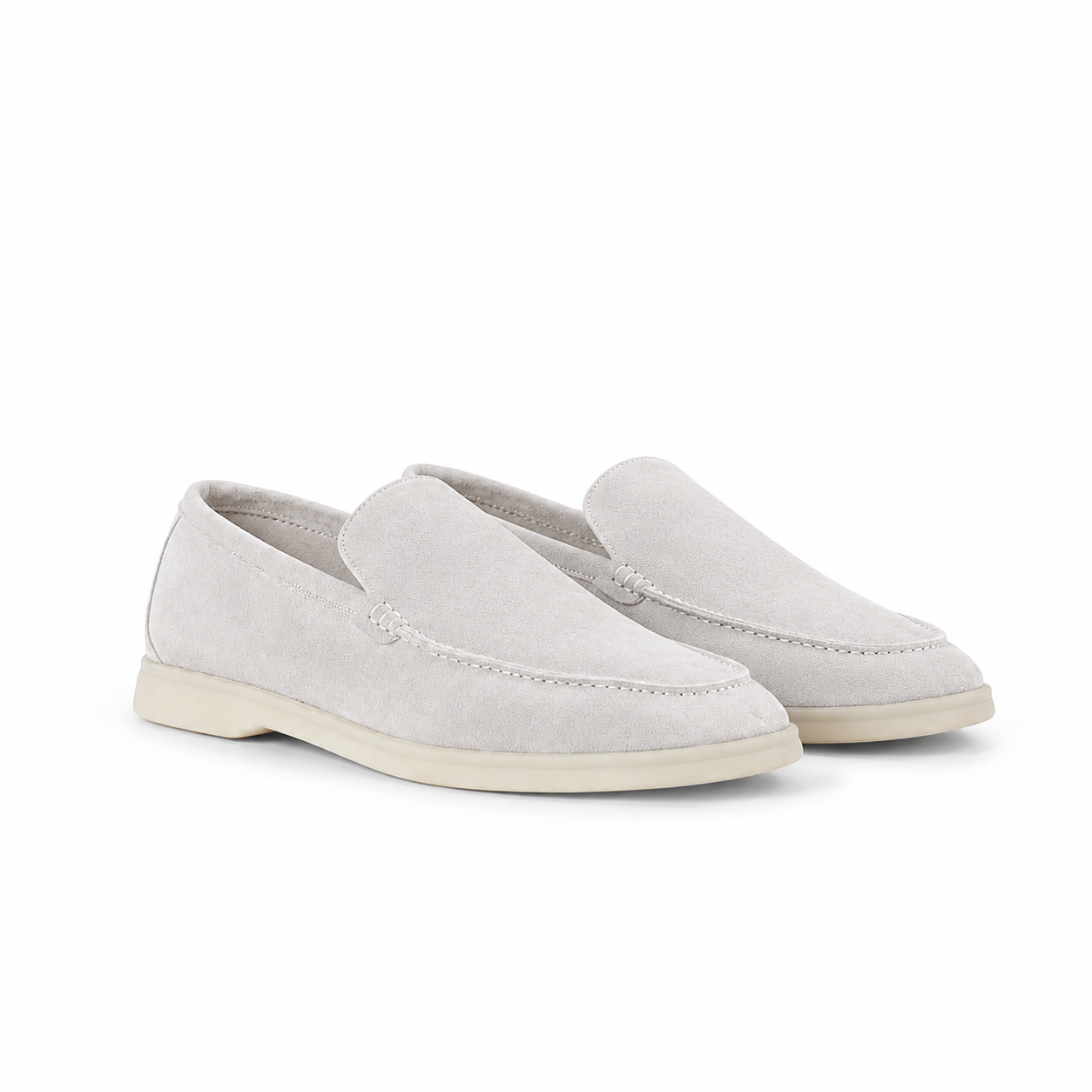 Loro Piana Summer Walk Moccasin - Silver Grey