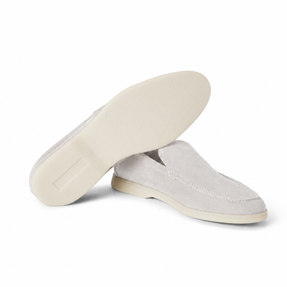 Loro Piana Summer Walk Moccasin - Silver Grey