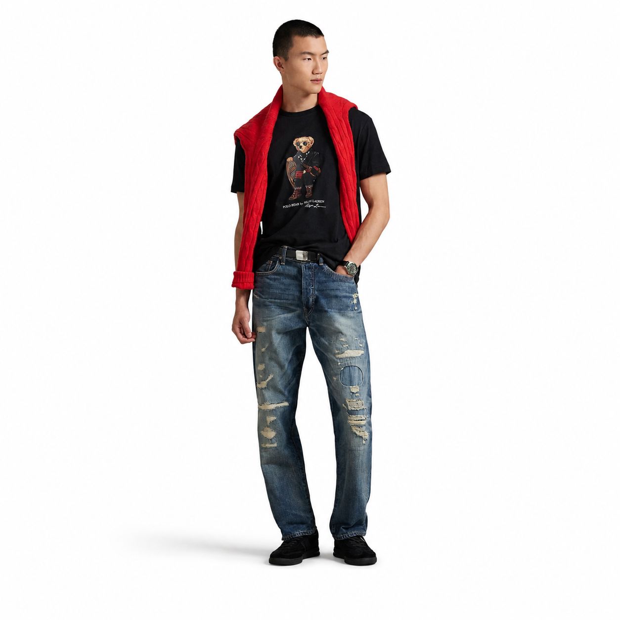 Ralph Lauren Classic Fit Polo Bear Jersey T-Shirt Black