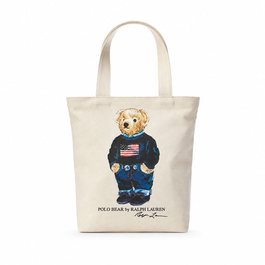 Ralph Lauren Polo Bear Cotton Canvas Tote Bag