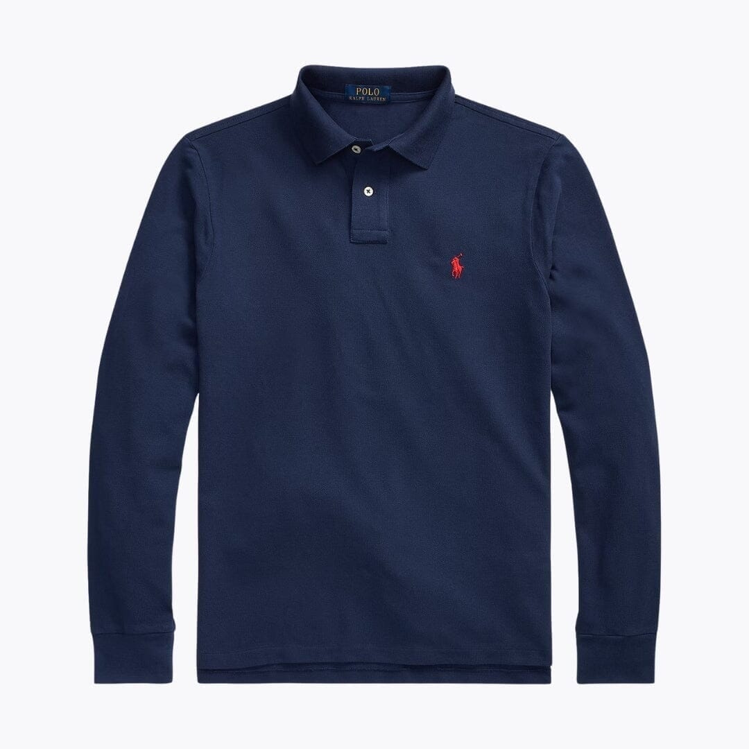 Ralph Lauren Long-Sleeve Mesh Cotton Polo Shirt
