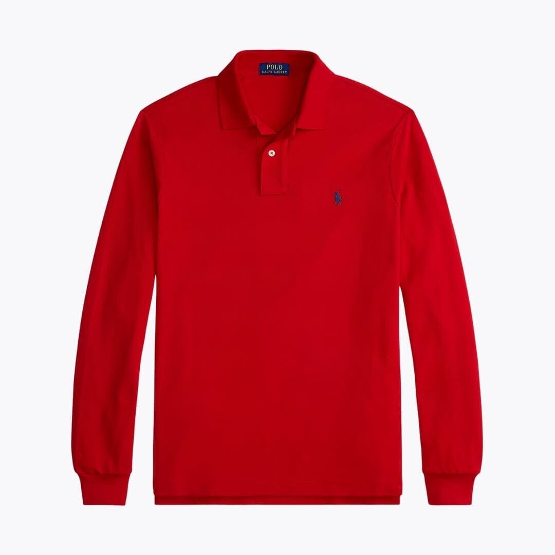 Ralph Lauren Long-Sleeve Mesh Cotton Polo Shirt