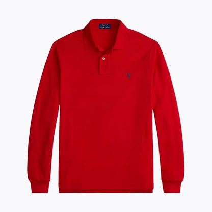 Ralph Lauren Long-Sleeve Mesh Cotton Polo Shirt