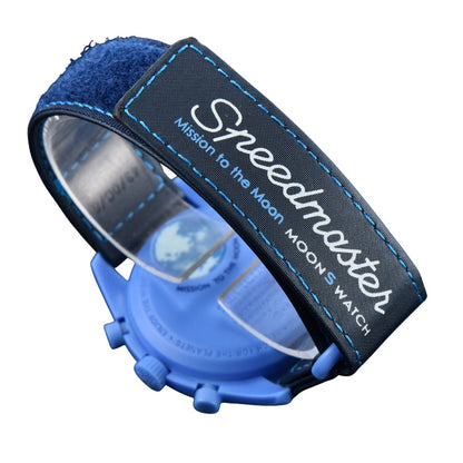 Omega X Swatch Speedmaster Moonswatch "Mission to the Blue Moonphase" Men's Chronograph