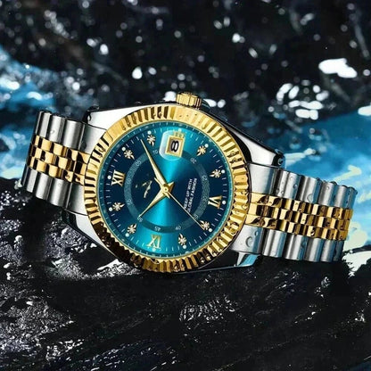 Poedagar Goldenstar 40mm Men's Watch - Water-Resistant - Stainless Steel