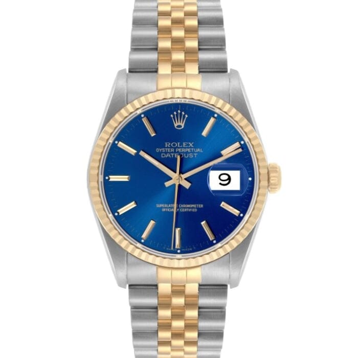 Rolex Datejust 16233 - Gold & Steel with Blue Dial 36mm
