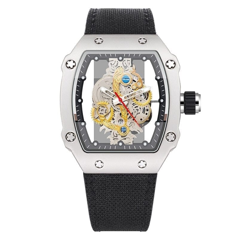 Poedagar Skeleton Mech Men's Watch With Skeleton Dial