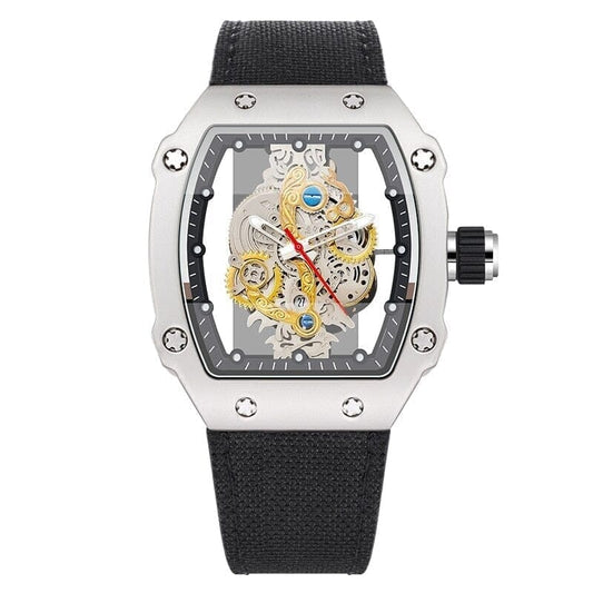 Poedagar Skeleton Mech Men's Watch With Skeleton Dial
