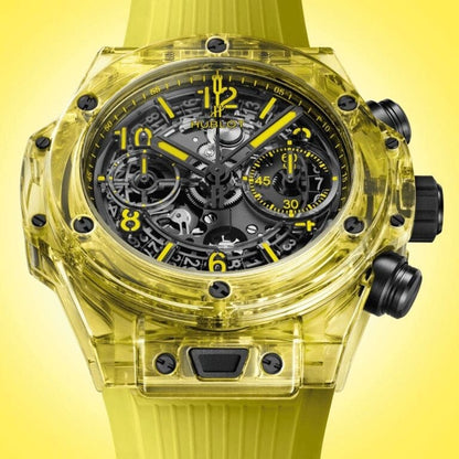 Hublot Big Bang Unico Black Yellow Sapphire 42mm Men's Chronograph