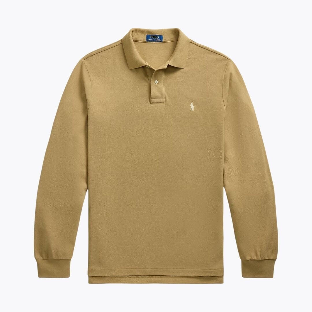 Ralph Lauren Long-Sleeve Mesh Cotton Polo Shirt