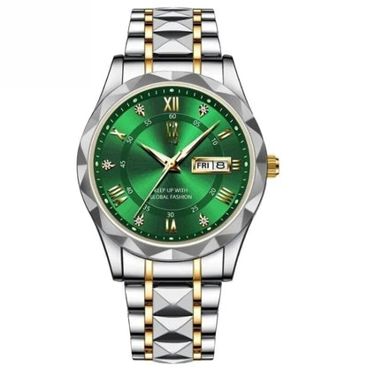 POEDAGAR Luminous Steel 40mm Men's Watch - Water Resistant | Stainless Steel
