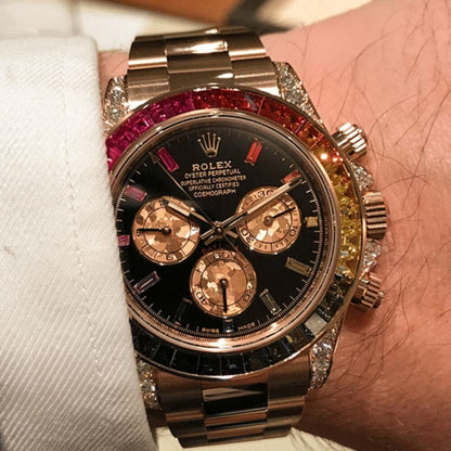 Rolex Cosmograph Daytona 116595 RBOW-0001 - Rainbow Rose Gold Luxury Watch