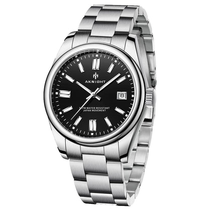 Poedagar Aknight 2113 Men's Quartz Watch - Stainless Steel 39mm