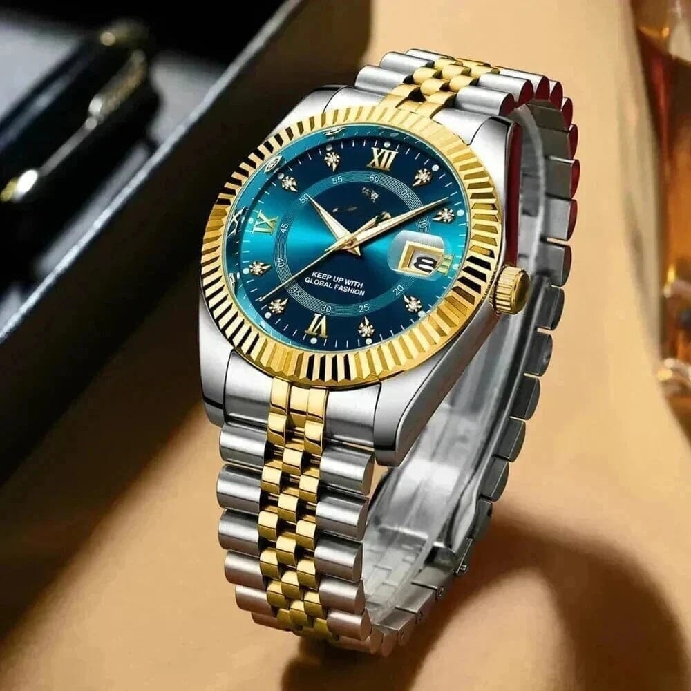 Poedagar Goldenstar 40mm Men's Watch - Water-Resistant - Stainless Steel