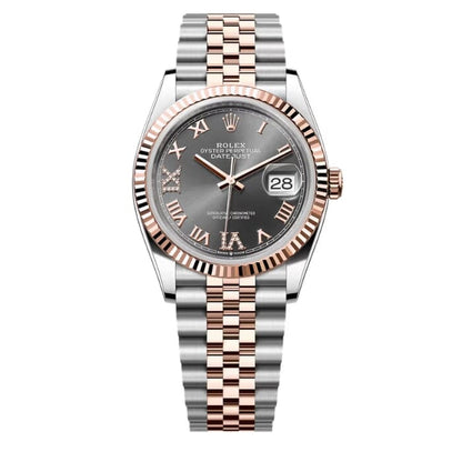 Rolex Datejust 126231 - Dark Rhodium Dial, Fluted Bezel, 36mm