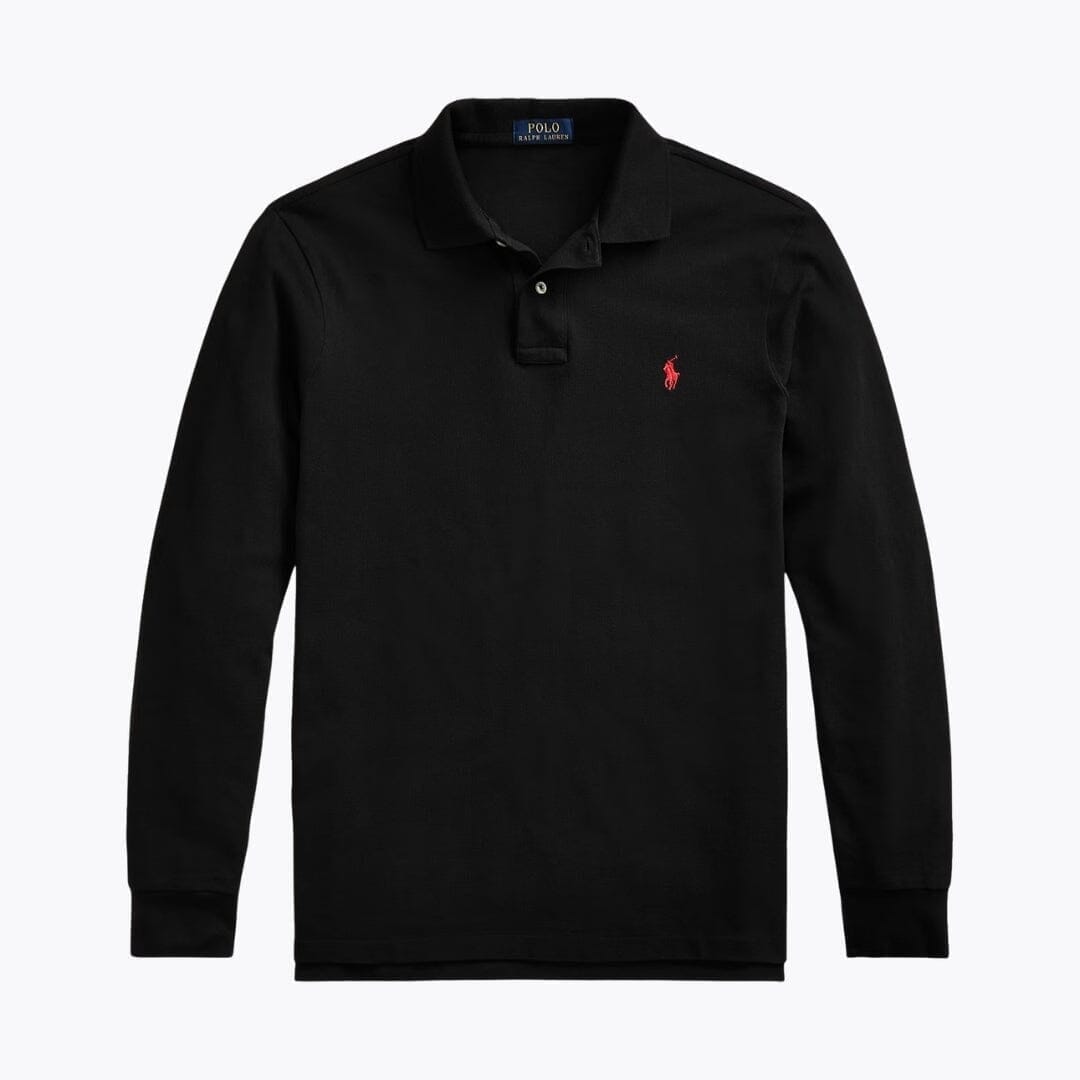 Ralph Lauren Long-Sleeve Mesh Cotton Polo Shirt