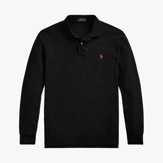 Ralph Lauren Long-Sleeve Mesh Cotton Polo Shirt