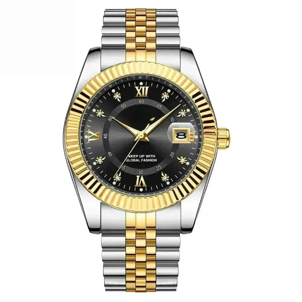 Poedagar Goldenstar 40mm Men's Watch - Water-Resistant - Stainless Steel